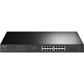 Tp Link Tl Sg1218mpe 16 Port Gigabit Poe Switch Smart Managed 250w 2 Non Poe Ports 2 Combo Sfp Slots Qos Vlan Igmp & Lag - CompuMe